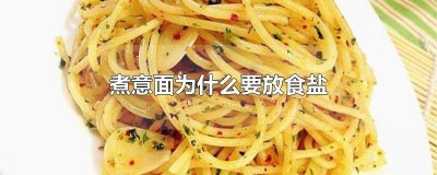 ​煮意面的时候加盐吗 为什么煮意面放盐