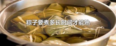 ​粽子要煮多长时间才能熟? 粽子要煮多长时间才能熟高压锅