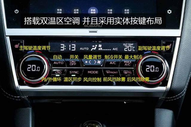 斯巴鲁傲虎中控台说明，傲虎中控台按键图解-