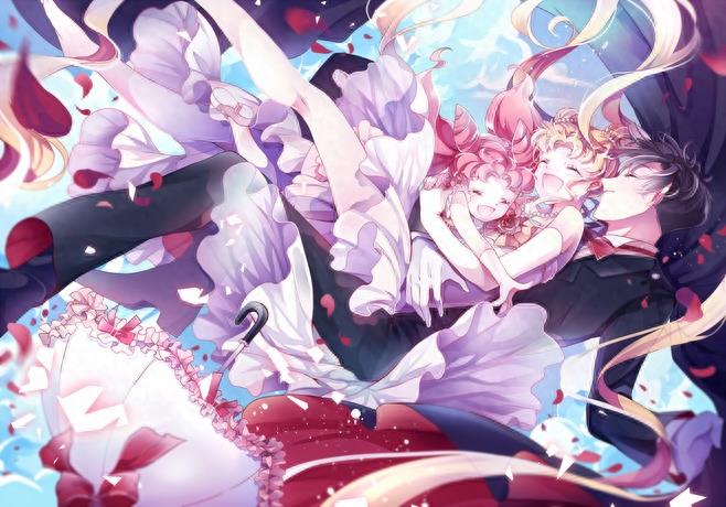 美少女战士里命中注定的一对恋人，月野兔和地场卫甜蜜美图