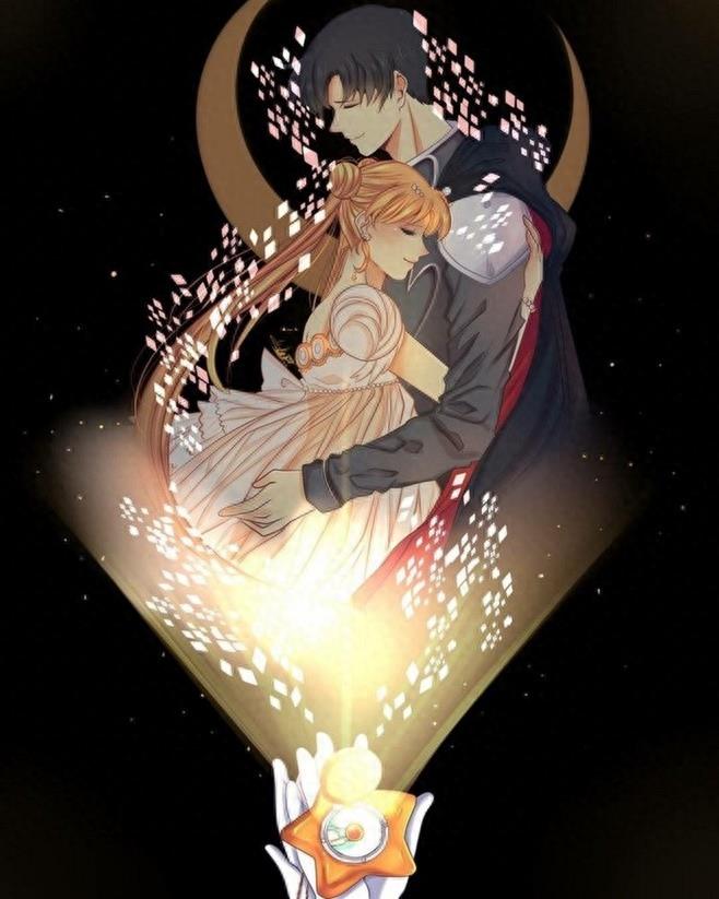 美少女战士里命中注定的一对恋人，月野兔和地场卫甜蜜美图