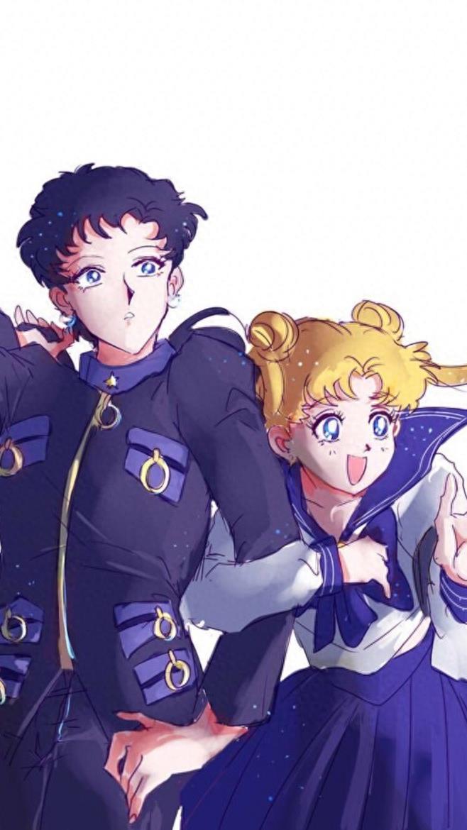 美少女战士里命中注定的一对恋人，月野兔和地场卫甜蜜美图