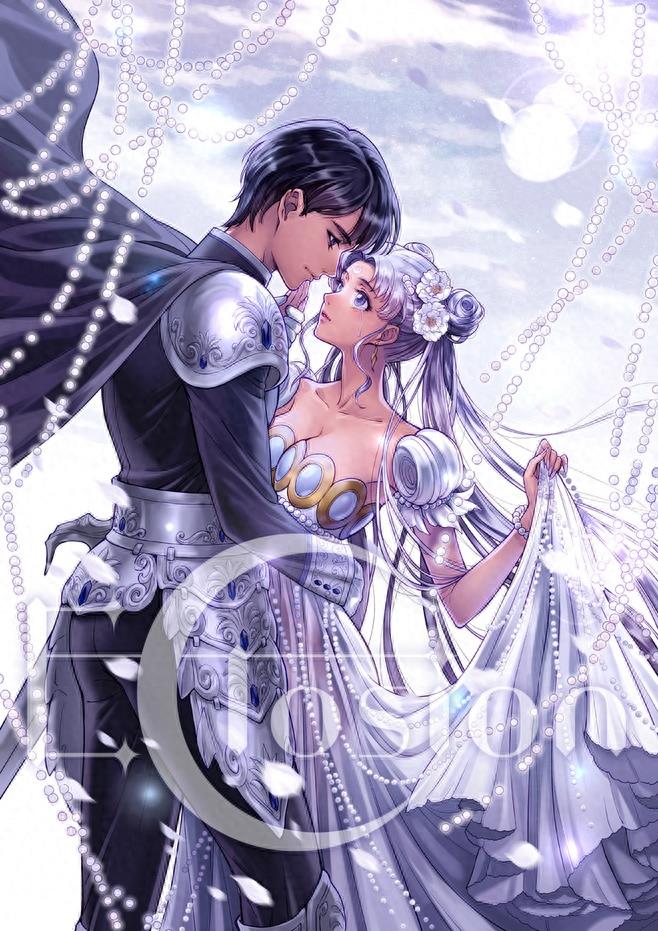 美少女战士里命中注定的一对恋人，月野兔和地场卫甜蜜美图