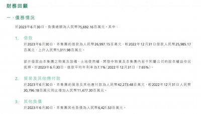 ​公告了 恒大汽车半年交付 760 辆、负债 757 亿