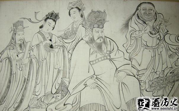 吴道子代表作品之一《天王送子图》局部