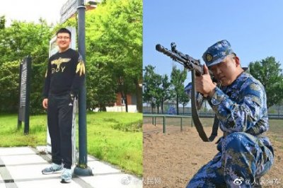 ​大学生海军新兵青春对比照