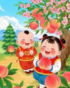 ​欢天喜地 财运亨通 富贵长寿图