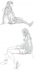 ​「绘画参考」女性人体动态姿势的立体感和阴影的绘制（人体参考）