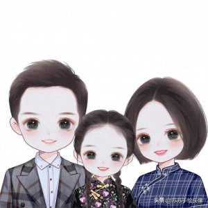 ​换个头像吧，一家人的卡通全家福头像，温馨有爱好幸福