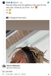 ​内马尔晒雷鬼新发型，球迷：欣赏无能