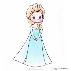 ​冰雪奇缘艾莎简笔画教程