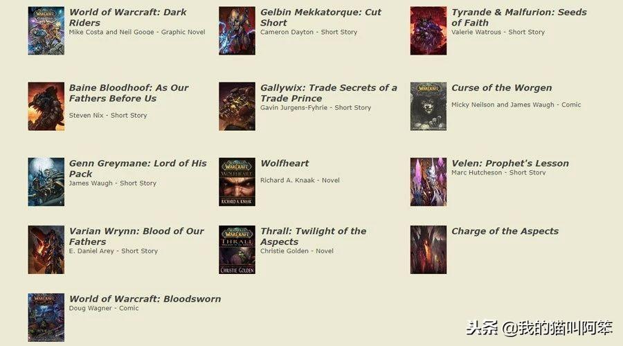 魔兽小说顺序是什么_书籍漫画短篇故事发生的时间顺序排列